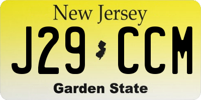 NJ license plate J29CCM