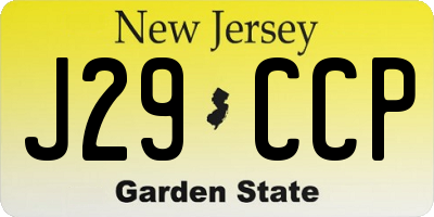 NJ license plate J29CCP