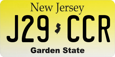 NJ license plate J29CCR