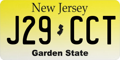 NJ license plate J29CCT