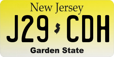 NJ license plate J29CDH