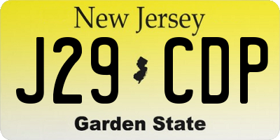 NJ license plate J29CDP