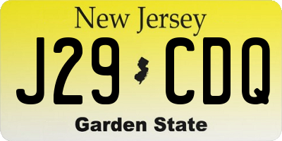 NJ license plate J29CDQ