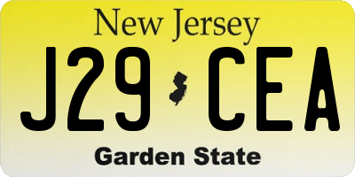 NJ license plate J29CEA