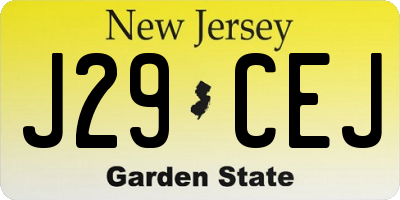 NJ license plate J29CEJ