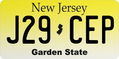NJ license plate J29CEP