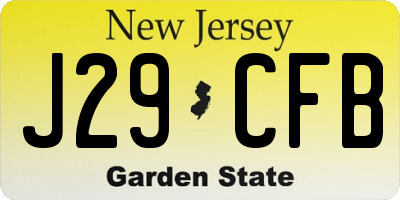 NJ license plate J29CFB