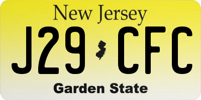 NJ license plate J29CFC
