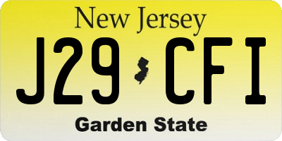 NJ license plate J29CFI