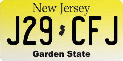 NJ license plate J29CFJ