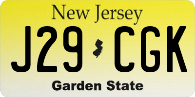 NJ license plate J29CGK