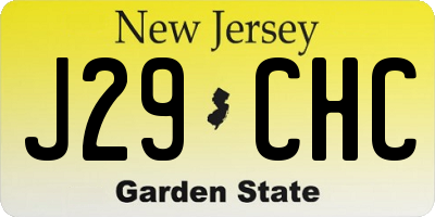NJ license plate J29CHC