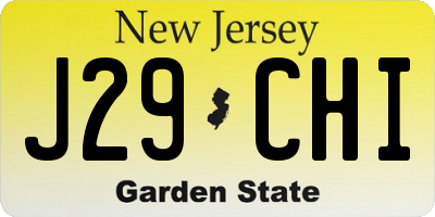 NJ license plate J29CHI
