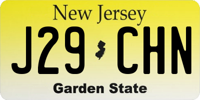 NJ license plate J29CHN