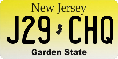 NJ license plate J29CHQ