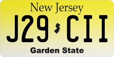 NJ license plate J29CII