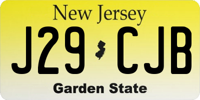 NJ license plate J29CJB