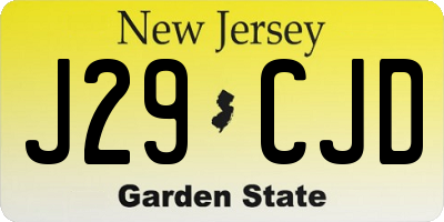 NJ license plate J29CJD