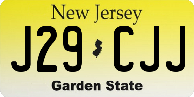 NJ license plate J29CJJ