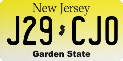 NJ license plate J29CJO