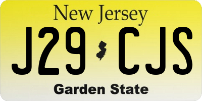 NJ license plate J29CJS