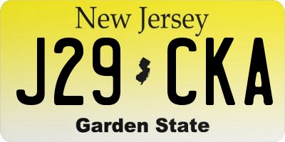 NJ license plate J29CKA