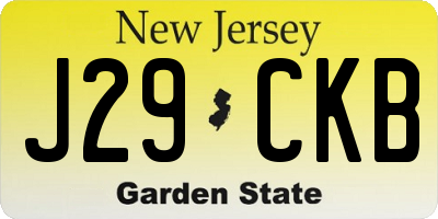 NJ license plate J29CKB