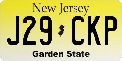 NJ license plate J29CKP
