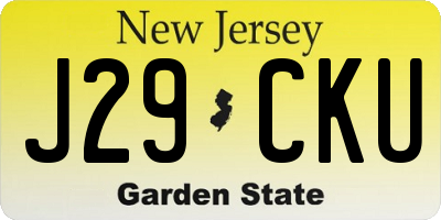 NJ license plate J29CKU