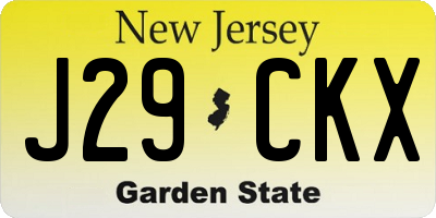NJ license plate J29CKX
