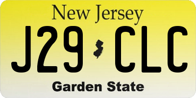 NJ license plate J29CLC