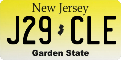 NJ license plate J29CLE