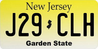 NJ license plate J29CLH