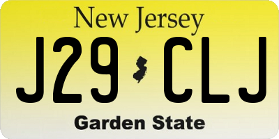 NJ license plate J29CLJ