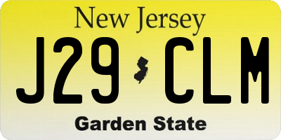 NJ license plate J29CLM