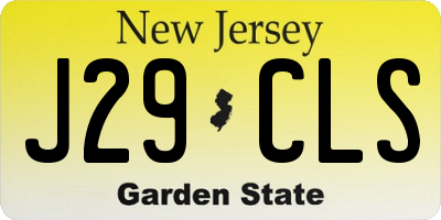 NJ license plate J29CLS