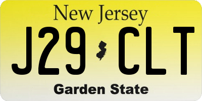 NJ license plate J29CLT