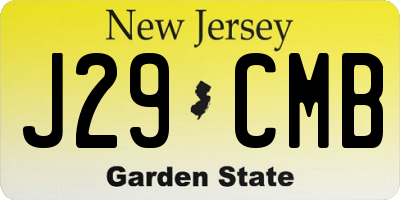 NJ license plate J29CMB