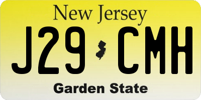 NJ license plate J29CMH