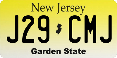 NJ license plate J29CMJ