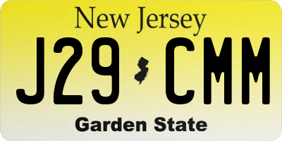 NJ license plate J29CMM