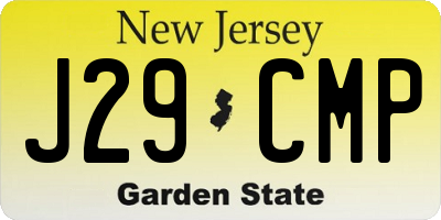 NJ license plate J29CMP
