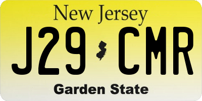 NJ license plate J29CMR
