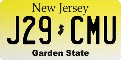 NJ license plate J29CMU