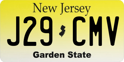 NJ license plate J29CMV