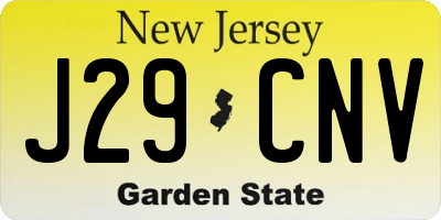 NJ license plate J29CNV