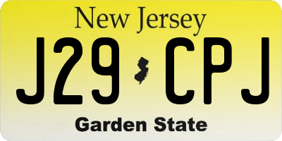 NJ license plate J29CPJ