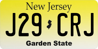 NJ license plate J29CRJ