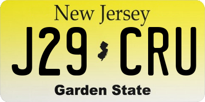 NJ license plate J29CRU