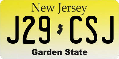 NJ license plate J29CSJ